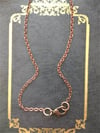 Medieval Pointed Pendulum Necklace on 18" Chain, Cerise & Antique Copper