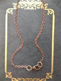 Image 6 of Medieval Pointed Pendulum Necklace on 18" Chain, Olive & Antique Copper