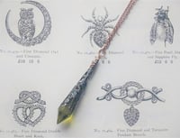 Image 3 of Medieval Pointed Pendulum Necklace on 18" Chain, Olive & Antique Copper