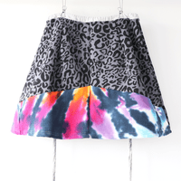 Image 1 of gray black tiedye leopard animal print 13/14 tie coverup sweatshirt wrap skirt courtneycourtney