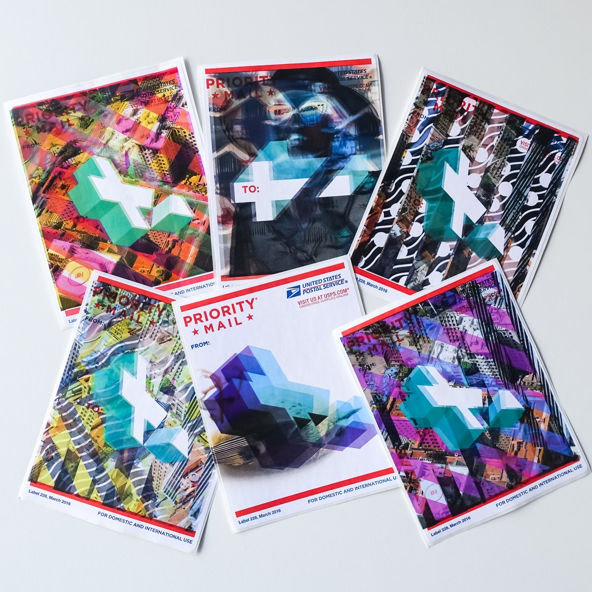 Image of art prints on USPS 228 postal labels