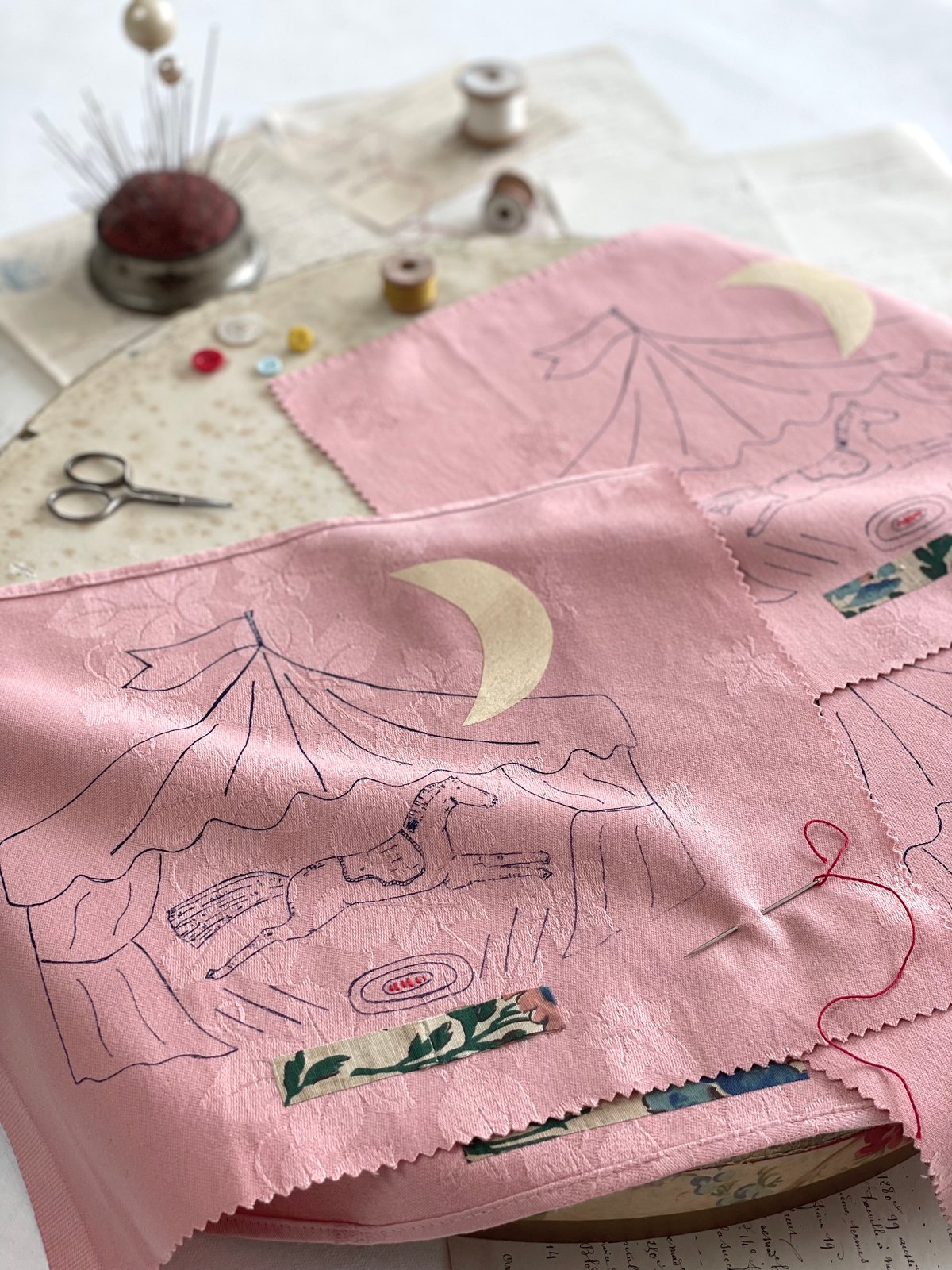 Image of Le Cirque on Pink (Embroidery Project)