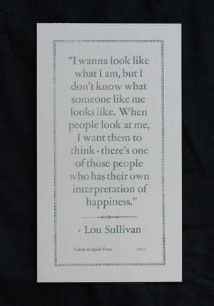 Image of Lou Sullivan on Happiness