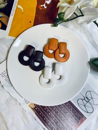Image 2 of Simple Geometric Wooden Earrings 