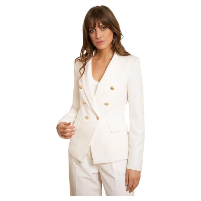 Sartor - White double breasted jacket with plain gold