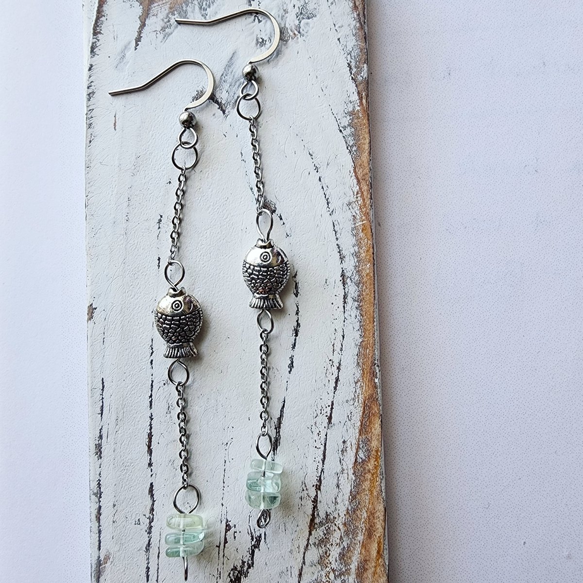 Image of Lil'Fish Dangle - Aquamarine Earrings 