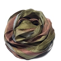 Image 5 of 10YD BARNACLES HAND DYED SARI SILK RIBBON/HAND DYED BY COLOR KISSED SILK