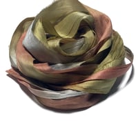 Image 2 of 10YD BARNACLES HAND DYED SARI SILK RIBBON/HAND DYED BY COLOR KISSED SILK