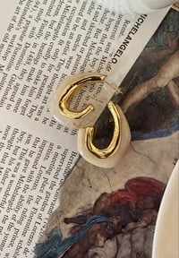Image 4 of Geometric Irregular Pearl Hoops