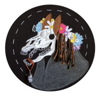 Mari Lwyd - Embroidery Hoop Sticker