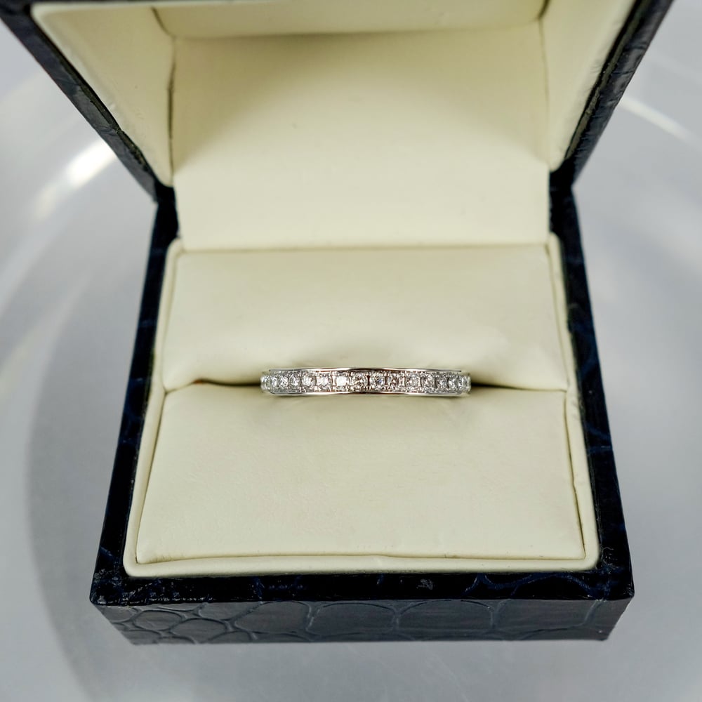Image of 18ct white gold diamond set wedding band. PJ5448