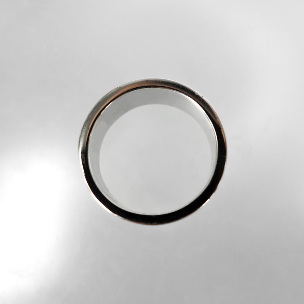 Image of 18ct white gold diamond set wide band. PJ5543
