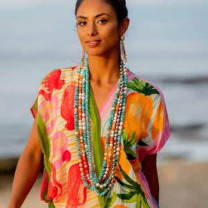 Vintage Hoop Pink Opal Tassel Earrings