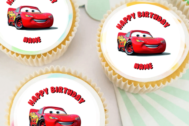 PERSONALISED Pre-cut Lightening McQueen / Birthday / Edible Cupcake and Cake Toppers