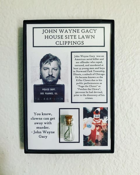 Image of John Wayne Gacy House Site Lawn Clippings Frame