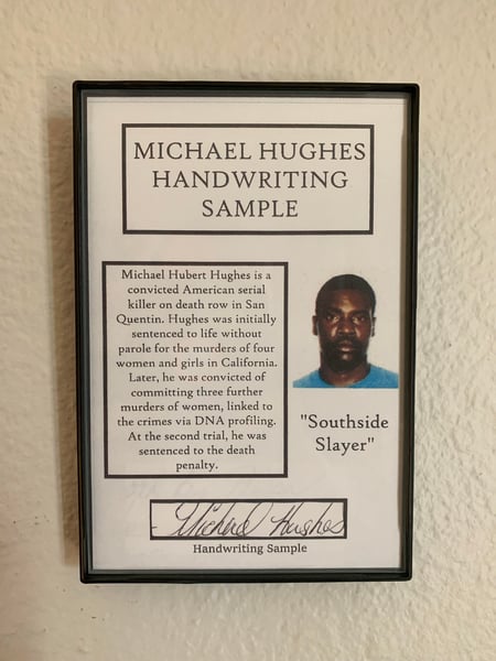 Image of Michael Hughes "Southside Slayer" Handwriting Sample Frame