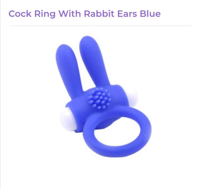 Image of Cock Ring With Rabbit Ears Blue