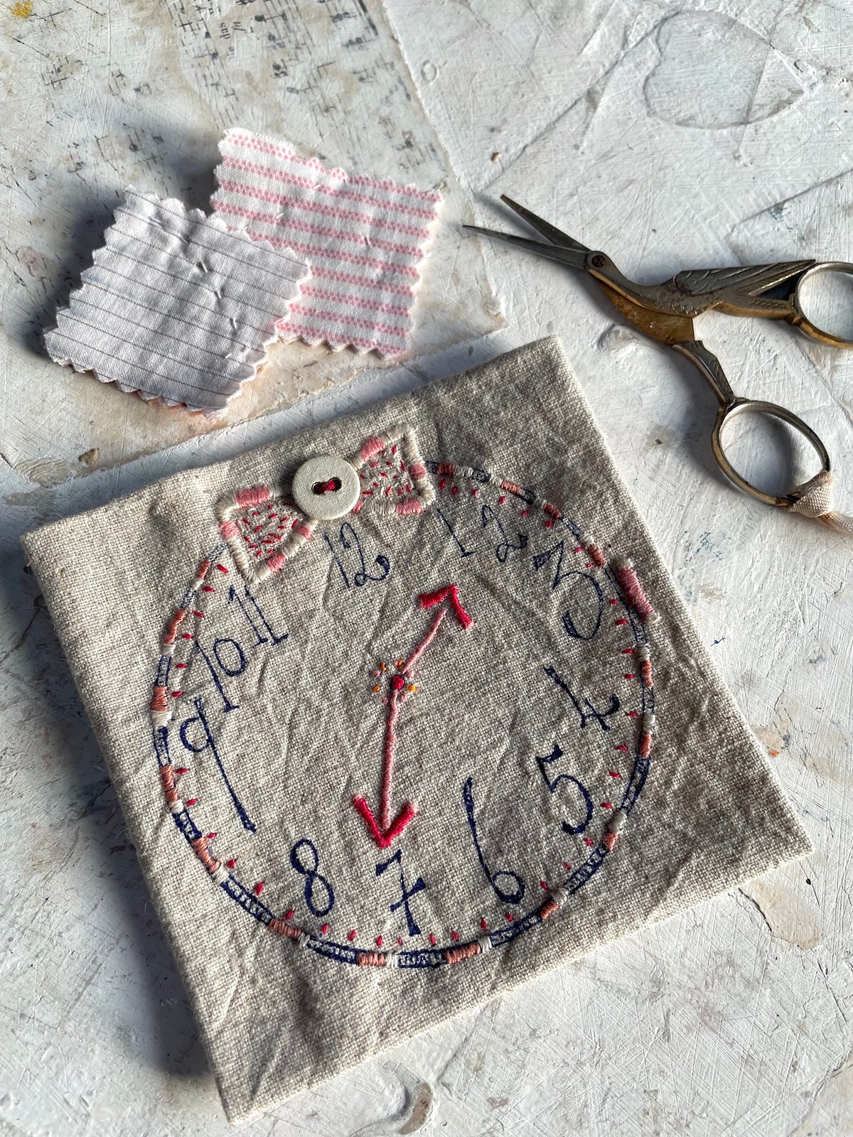 Image of Clock Embroidery Template