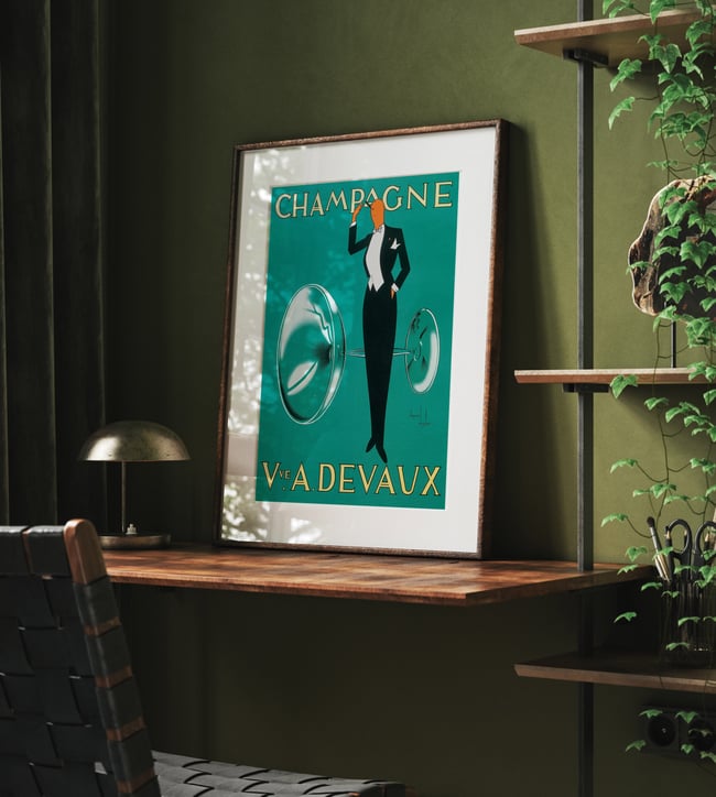 Champagne Veuve A. Devaux Ernst Dryden 1935 Vintage Ads Vintage Poster The Vintage