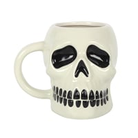 White ceramic skull mug