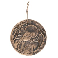 Hare and moon plaque