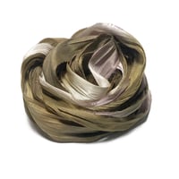 Image 3 of 10YD. DRIED THISTLES HAND DYED SARI SILK RIBBON/HAND DYED BY COLOR KISSED SILK