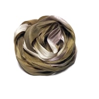 Image 4 of 10YD. DRIED THISTLES HAND DYED SARI SILK RIBBON/HAND DYED BY COLOR KISSED SILK