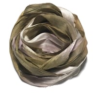 Image 2 of 10YD. DRIED THISTLES HAND DYED SARI SILK RIBBON/HAND DYED BY COLOR KISSED SILK
