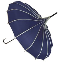 Ribbed pagoda navy umbrella