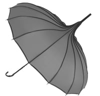 Ribbed pagoda grey umbrella