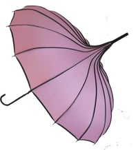 Ribbed pagoda pink umbrella