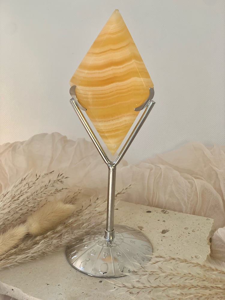 Image of Honey Calcite Rhombus With Stand 