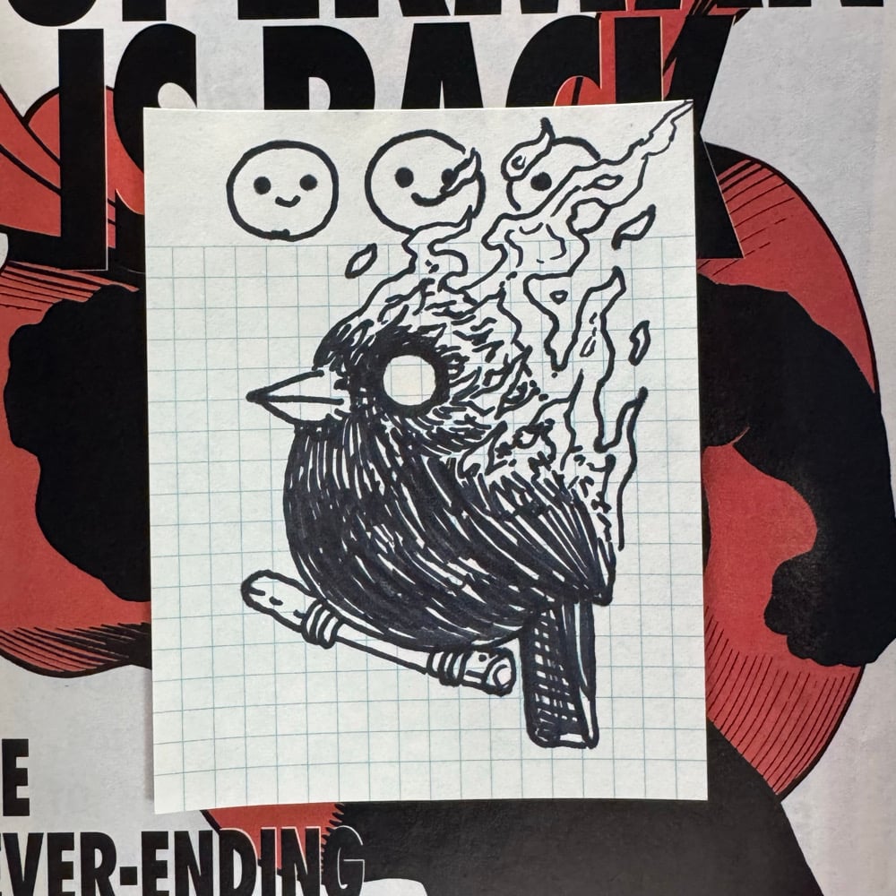Image of Fat Bird Sharpie Sketch #181