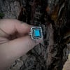 Turquoise square statement ring 