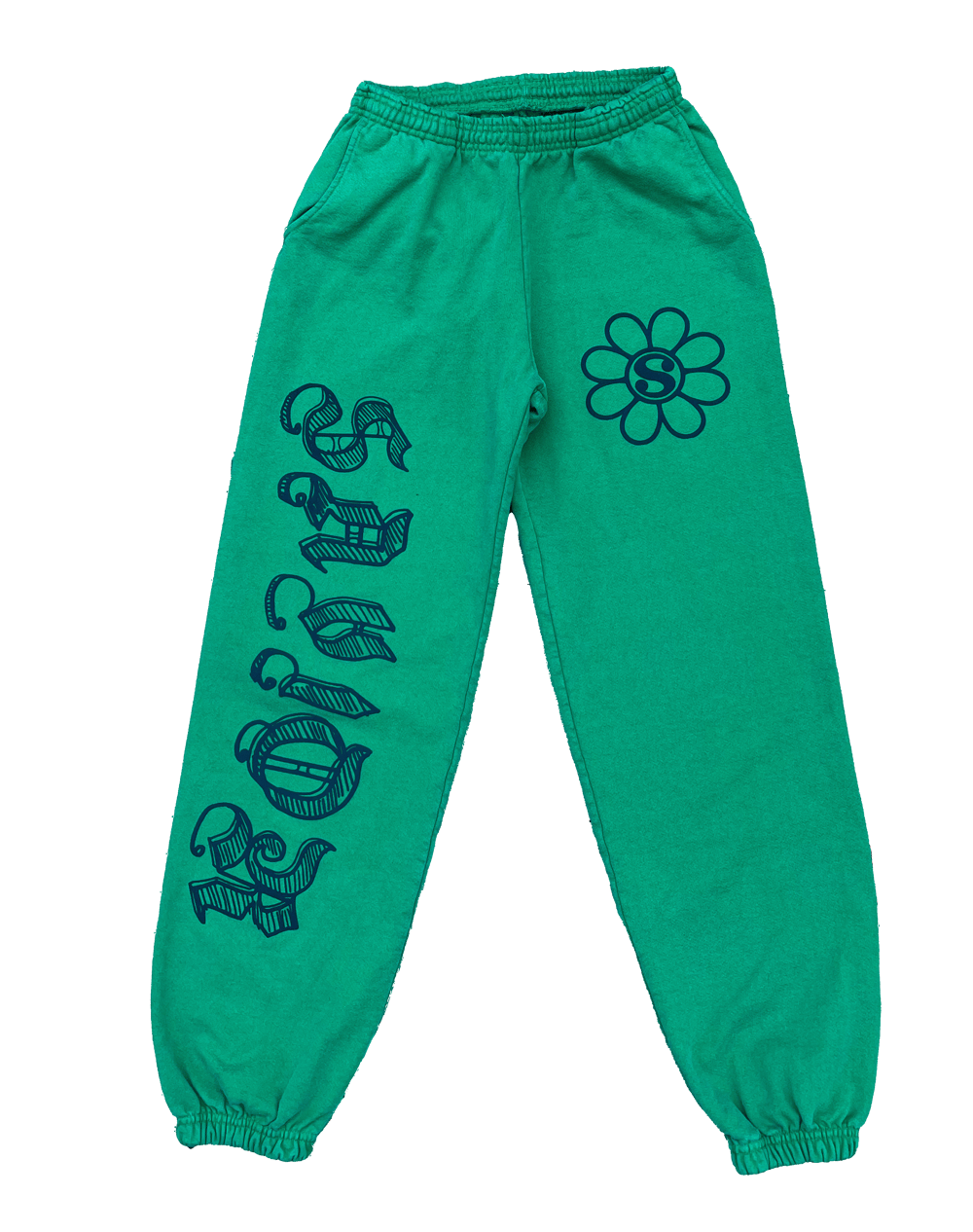 Image of SAVIOR LES FLOWER SWEATS - GREEN