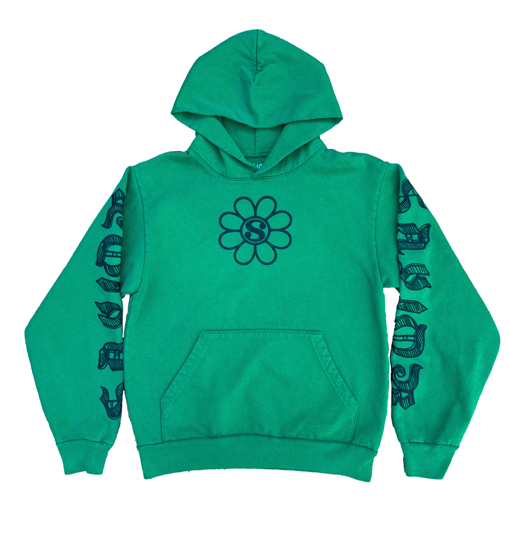 Image of SAVIOR LES FLOWER HOODIE - GREEN  