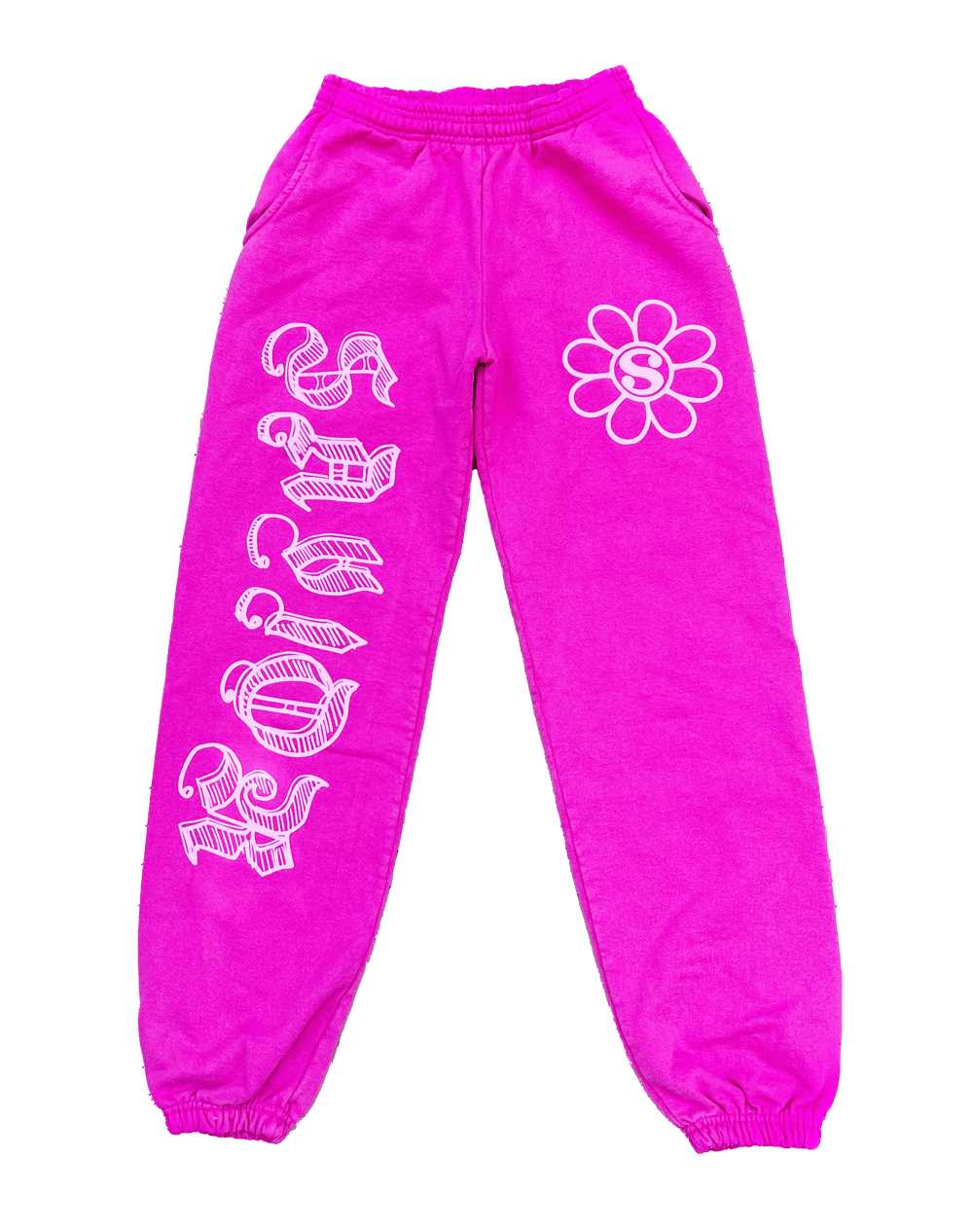 Image of SAVIOR LES FLOWER SWEATS - HOT PINK