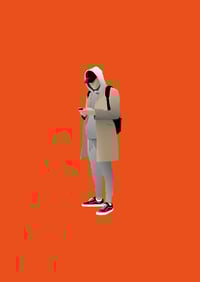 'In my hoodie White' - A3 ART PRINT