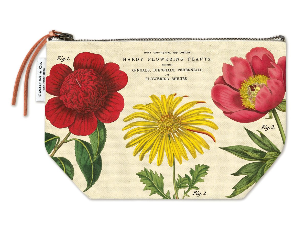 Cavallini & Co. Botanica Vintage Style Canvas Pouch | POMP & POSEY