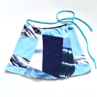 Image 2 of patchwork blues tiedye sweatshirt wrap adult m/l medium large womens tie skirt courtneycourtney