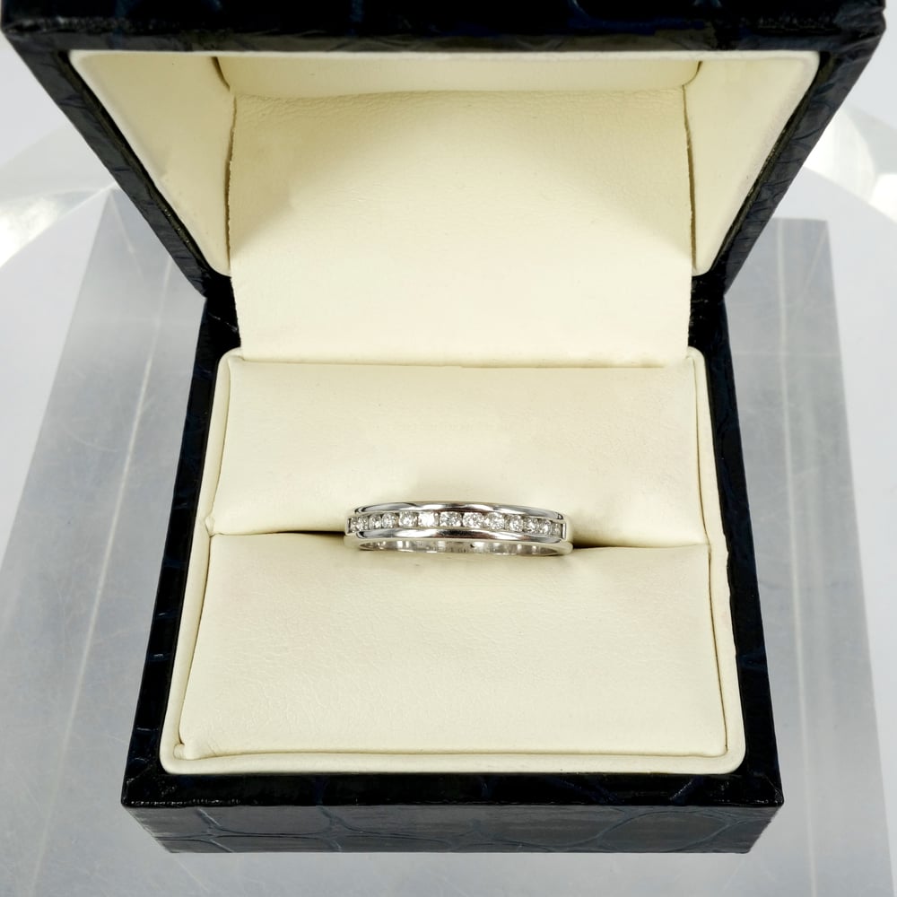 Image of 18ct white gold channel set diamond ring. PJ5355
