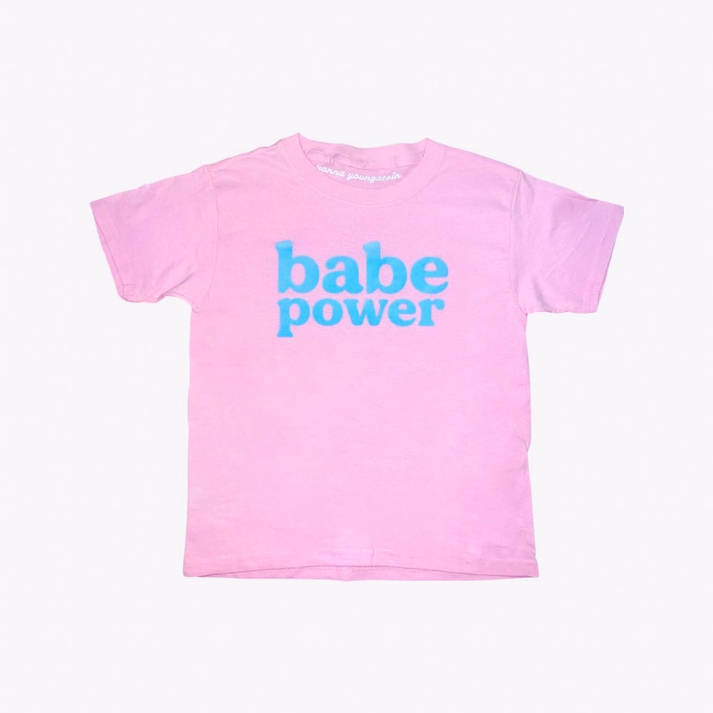 Image of New 💞Babe Power Tee 💞🦋Powder Pink & Baby Blue 💞Restock