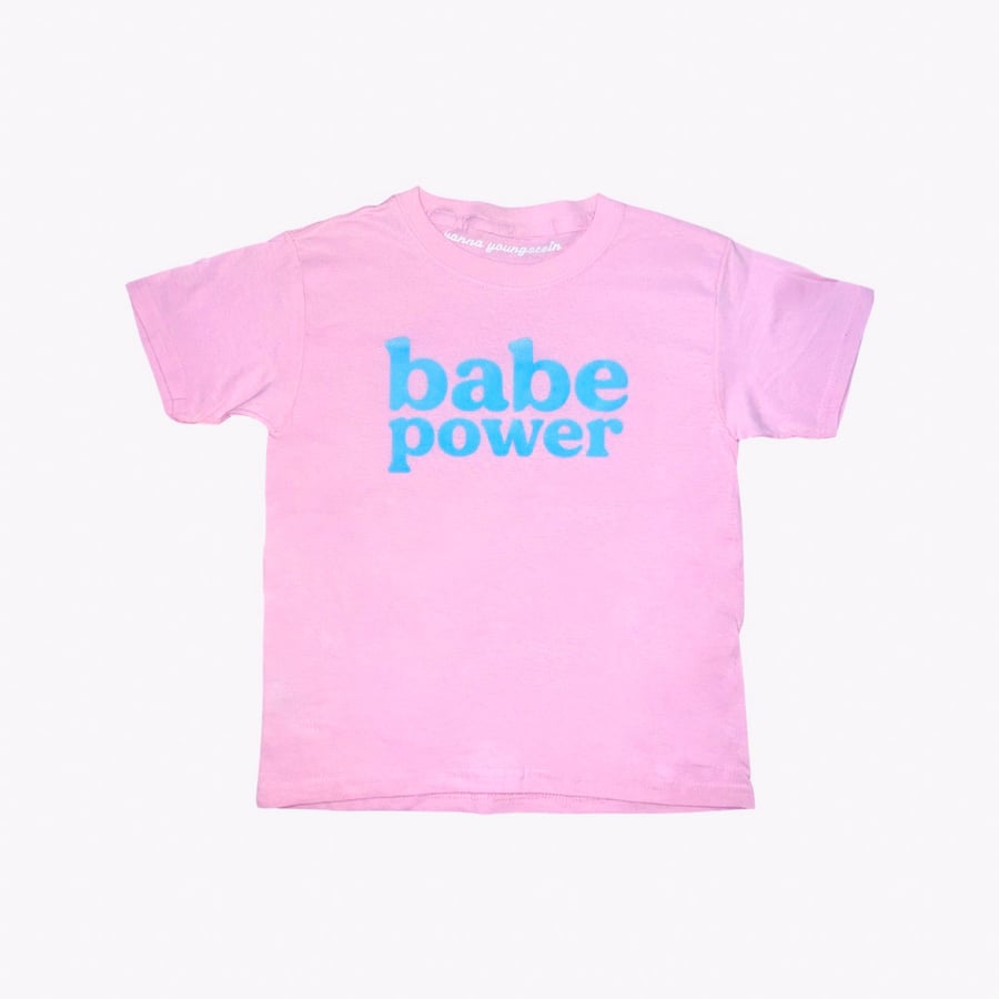 Image of New 💞Babe Power Tee 💞🦋Powder Pink & Baby Blue 💞Restock