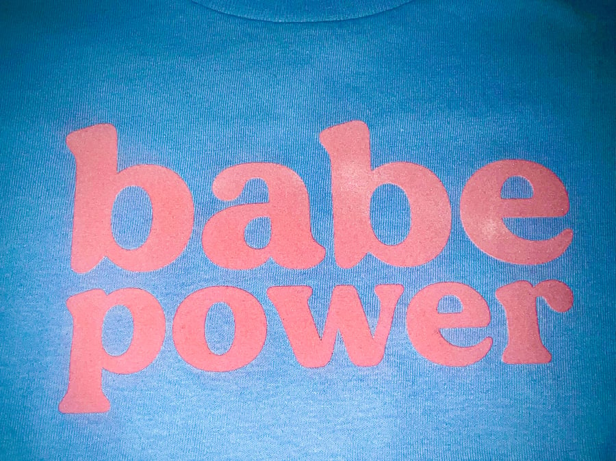 Image of New 🐬Babe Power Tee🐬Baby blue & baby pink 💕Restock