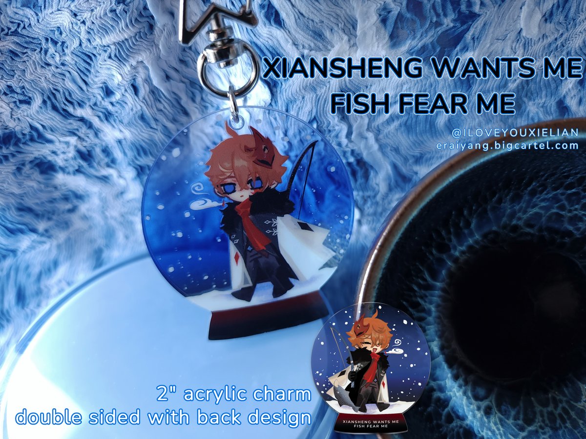 Image of genshin | XIANSHENG WANTS ME FISH FEAR ME (charm/sticker)