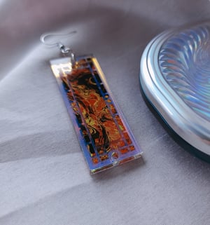 Image of earring | molten sea (holo version)