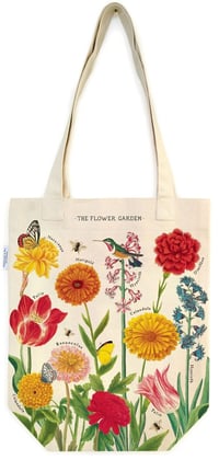 Image 2 of Cavallini & Co. Flower Garden Vintage Style Canvas Tote Bag