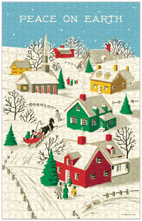 Image 3 of Cavallini & Co. Peace on Earth Vintage Style 500 Piece Puzzle