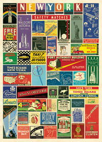 Cavallini & Co. New York City Matchbooks Poster, Archival Paper, Matte