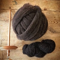 Image 1 of Dark Brown Shetland Roving - 100g